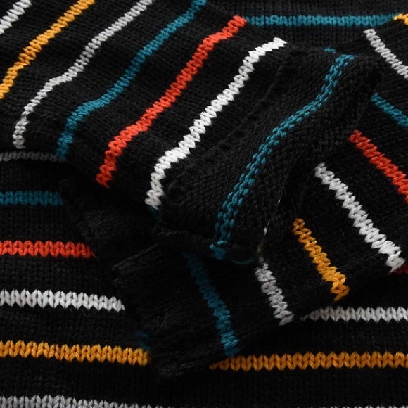 ❤️ BLACK SASSY Fab Fall Striped Sweater Black NEW - Picture 8 of 8